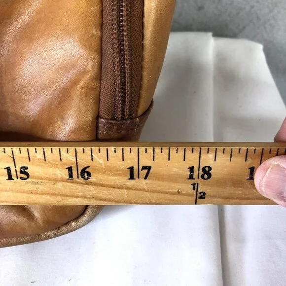 Samsonite Brown 18" Leather Laptop Bag Briefcase Mens Soft Case Satchel Work - Picture 3 of 16